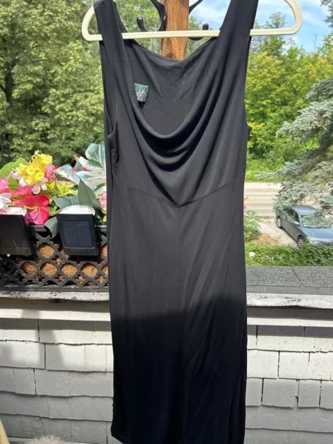 Ralph Lauren Black Dress With Cowl Neck Size Large