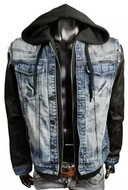 Cipo & Baxx Herren Denim Jeans Jacke Destroyed Street Gang Outfit Skull 56 Xxl