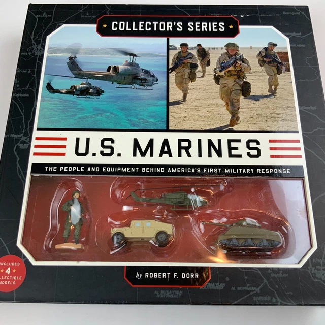 Collectors Series US Marines Illustrated Photograph Book & 4 Collectible Toys
