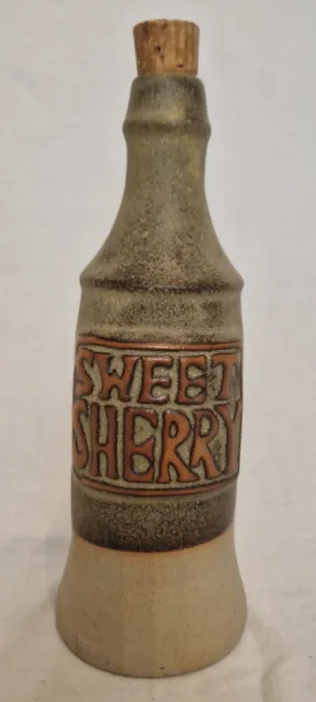 Tremar Pottery - Cornwall - Sweet Sherry Bottle - with Cork - Vintage 1970's