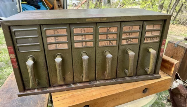 Vintage Ringer Signal Filing Cabinet 1920s Metal Industrial Greene Circle Gum