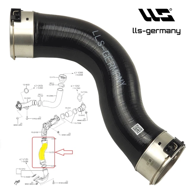 Tuyau De Refroidissement Intermédiaire Turbo Pour Mazda CX7 2.2 MZR-CD - Référence R2AX13223, Diamètre 50 Mm - 5