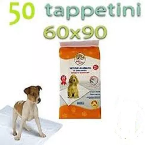 50 TAPPETI ASSORBENTI PER CANE 60x90 CM TAPPETINI IGIENICI TRAVERSE