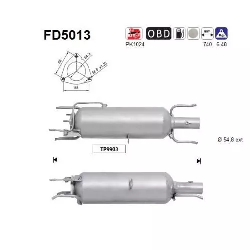AS Ruß-/Partikelfilter, Abgasanlage passend für FIAT OPEL SAAB FD5013