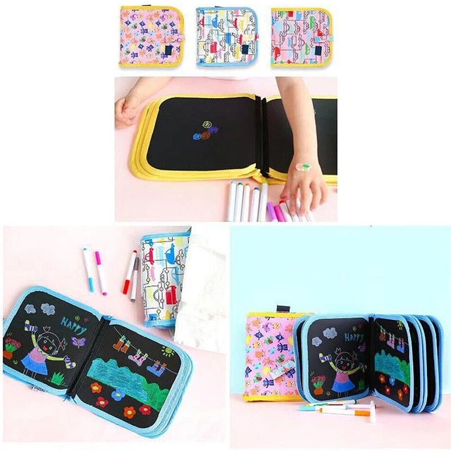 Kids Erasable Doodle Book Activity Portable Reusable Drawing Board Book with Pen
