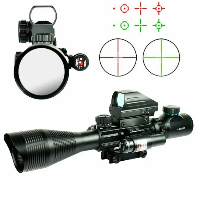 4-12X50 Rifle Scope R/G Mil-dot with Holographic Sight & Red Laser JG8