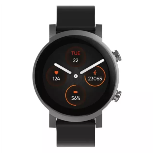 Mobvoi TicWatch E3 47mm Polycarbonate Case with Silicone Strap - Panther Black