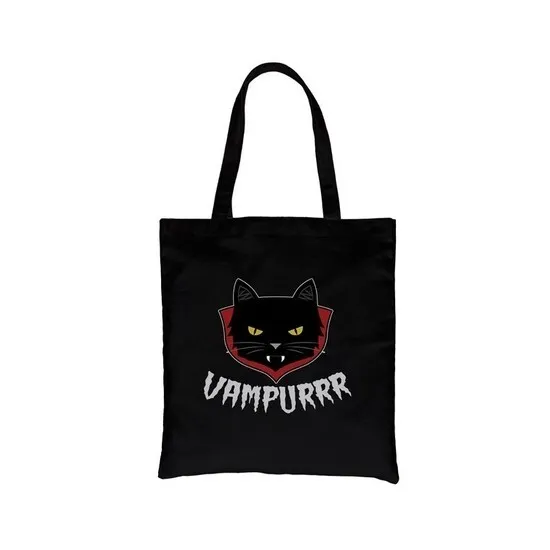 New Black Cat Kitten Vampurrr Vampire Goth Gothic Canvas Tote Bag USA Made