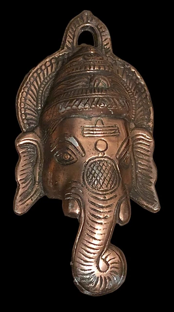 Placa o máscara vintage india de estaño fundido/metal Ganesha
