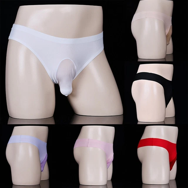 Sous-vêtement Homme Soyeux Transparent - Bikini Taille Basse, Brillant, Ultra Fin