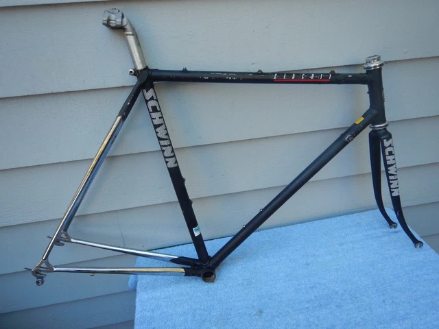 54CM SCHWINN CIRCUIT Vintage Road Bike Frameset BLACK Lugged