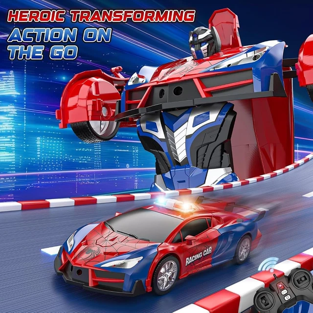 TRANSFORMING REMOTE CONTROL Cars Toys 2.4GHz Transform Robot Car RC ...