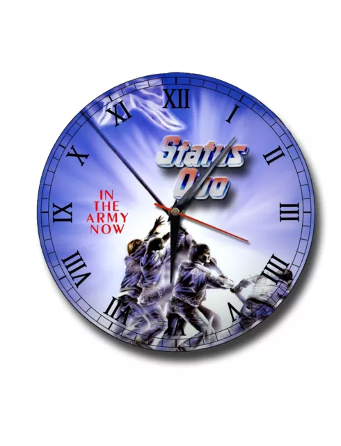 Status Quo 250Mm Diameter Round Metal Clock, Music, In The Army