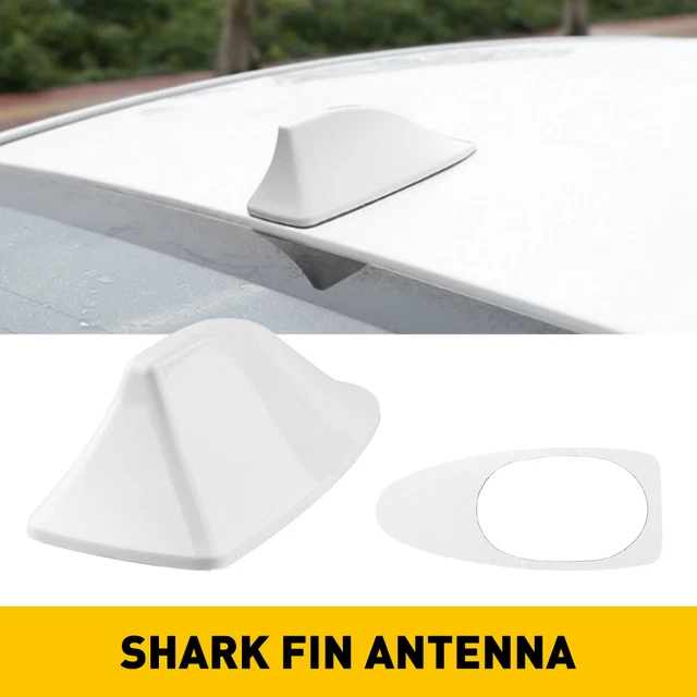 Pearl White Shark Fin Car Roof Antenna Radio FM/AM Signal Aerial Accessories