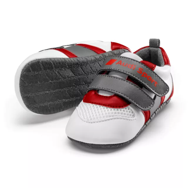 Audi Collection Unisex Baby Turnschuhe Sport Klein Weiß Grau Rot UK 1-2