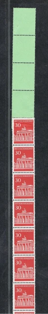 Bund 508/300 vR Brandenburger Tor dextrin grün Endstreifen RE 11+4