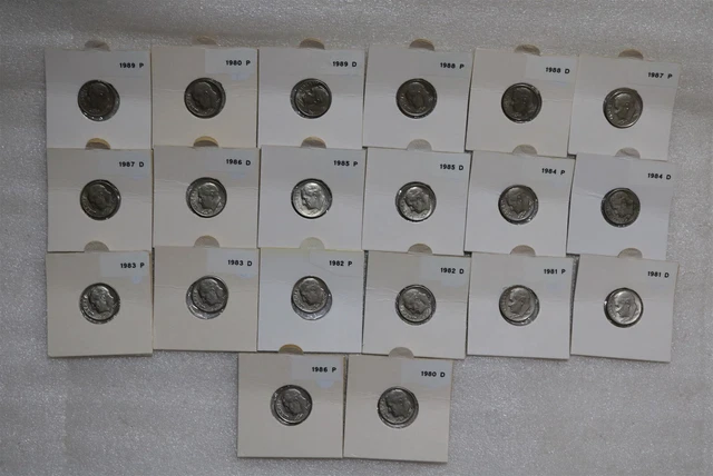 Usa Dime Collection From The 80'S B49 #1015