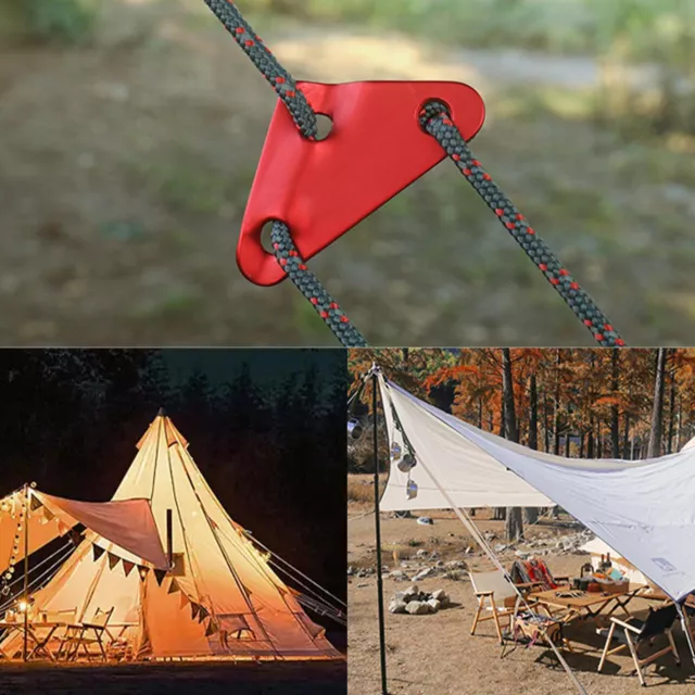 2-8X CAMPING TARP Tent Guy Rope Lin Tensioner Triangle Shape W/ 3 Holes  Guyline £7.67 - PicClick UK