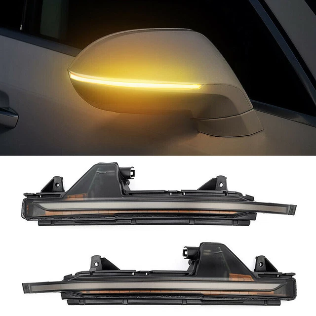 YELLOW SEQUENTIAL SIDE Mirror Warning Light Smoked Lens For Audi A7 S7