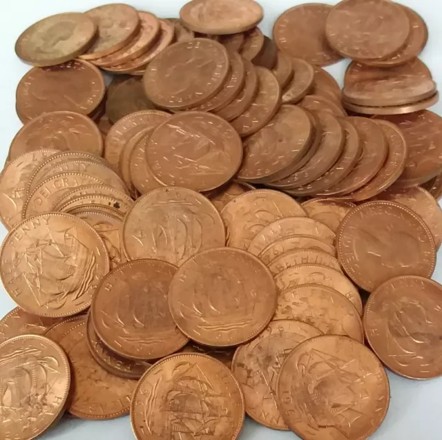 Bulk Lot Of 100  British Half Pennies - Dated 1967