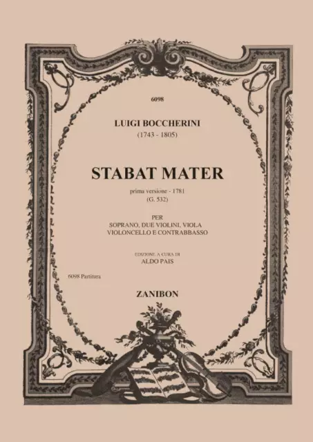 Luigi Boccherini | Stabat Mater | Partitur | Zanibon | EAN 9790520010979