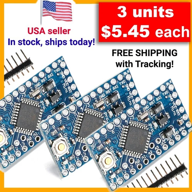 *3 UNITS* MINI Pro Board ATMEGA328P 16MHz 5V + Pins Compatible with ...