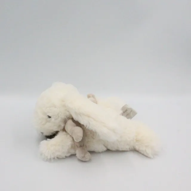 Doudou et compagnie lapin blanc gris taupe tout doux Bonbon 20 cm - 20081