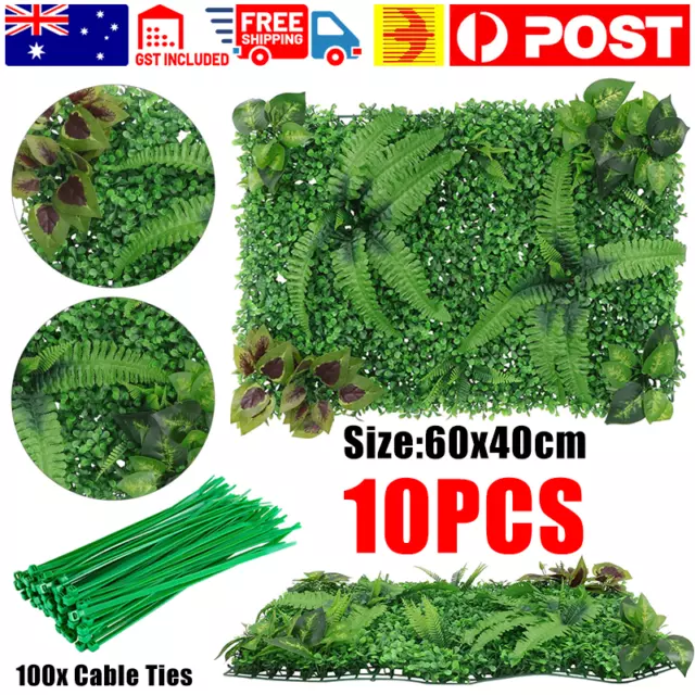 10pcs Artificial Plant Wall Panels Grass Hedge Vertical Garden Ivy Mat Foliage