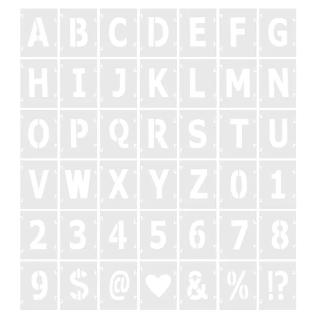 Alphabet Letter Stencil Set A-Z Uppercase WEDDING SCRIPT Fancy font 2'' 50mm