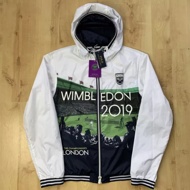 Giacca frangivento Polo Ralph Lauren Wimbledon Tennis Bianca Nuova con etichette media prezzo di prezzo £399