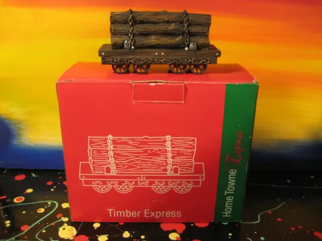 Timber Express Ceramic Log Flatcar JC Penney Home Towne Express Christmas Train