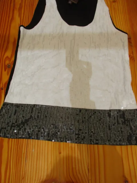 Womens dana buchman white black tank top sz l