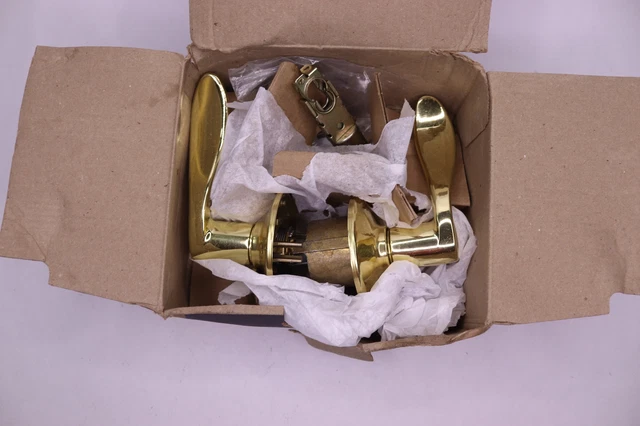 Schlage Accent Door Lever Hall & Closet Passage Lock Bright Brass F10ACC605
