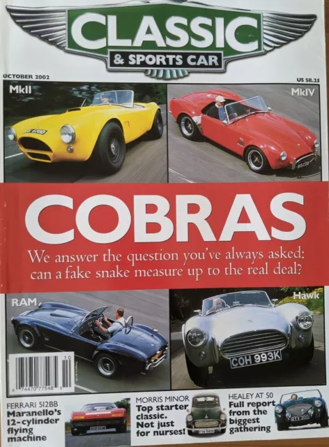 Classic & Sport Car Magazine Oct 2002 Cobras Cover Story Austin-Healey At 50