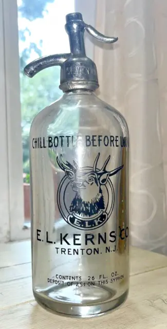 E.l.kerns Co. Vintage Seltzer Bottle From Trenton, N.j.