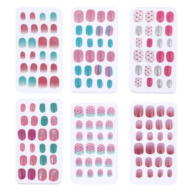 6 scatole/144 pz adesivi nail art per bambini Abs per unghie artificiali