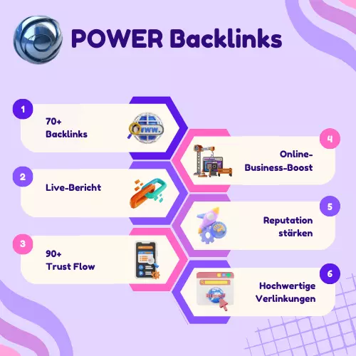 70+ Power-Backlinks, bis über 90+ DA, PA, TF, DR! Booste jetzt deine SEO! 🚀