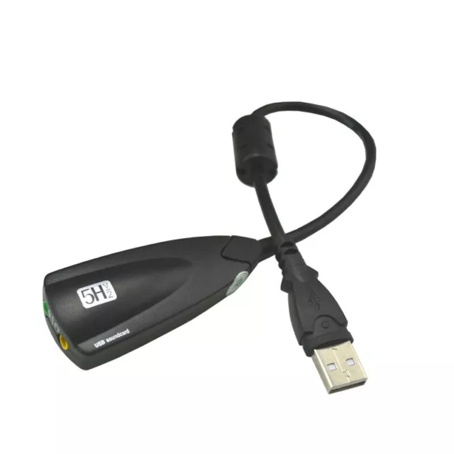 Tarjeta de Sonido USB Externa 7.1 Adaptador 5HV2 3D Audio Auricular MicróFo4636
