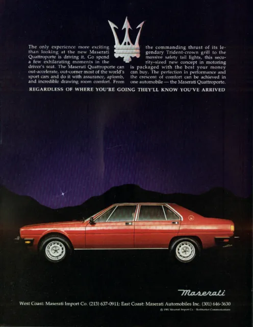 Only experience more exciting than looking Maserati Quattroporte ad 1981