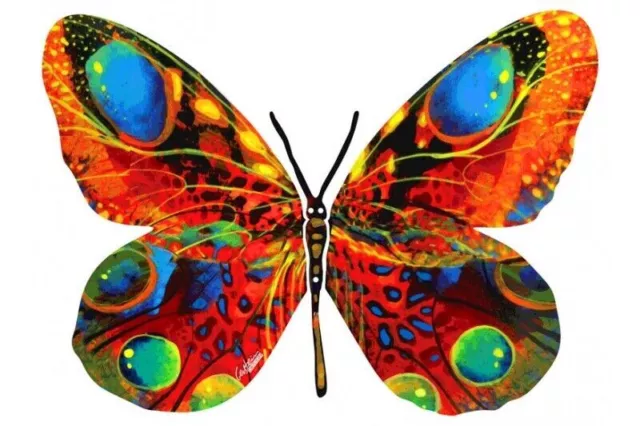David Gerstein Moderne Pop Art Papillon Alona Sculpture Murale en Acier...