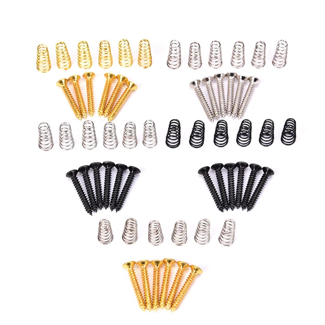6pcs Electric Guitar Single Coil Pickup Mount Height Screw with Spring Scr_dx