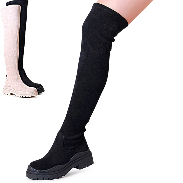 Chaussures Femme Cuissardes Plateforme Cuissardes Baskets Bottes