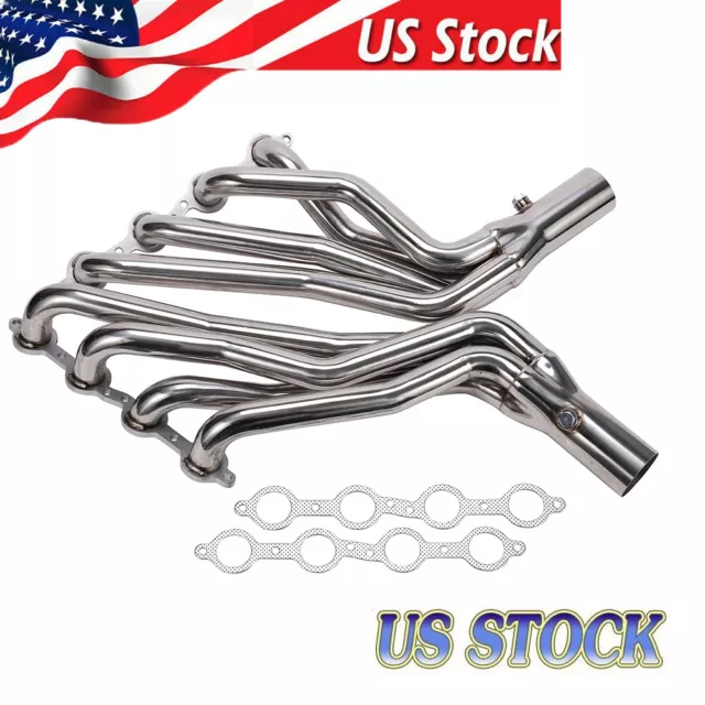 LS Swap Long Tube 304 Headers 1-3/4'' For Chevy GMC C1500 LS1 LS2 LS3 LS6 LS7 US