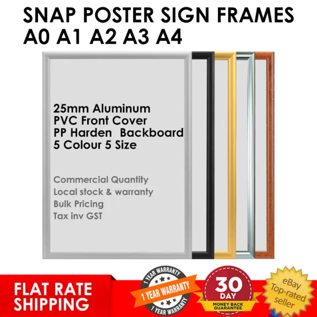 Snap Frames Aluminum Poster Sign Holder Picture A0 A1 A2 A3 A4 Retail FLAT RATE