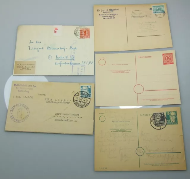 5 x Ganzsache Deutsche Post SBZ Briefumschlag Postkarte