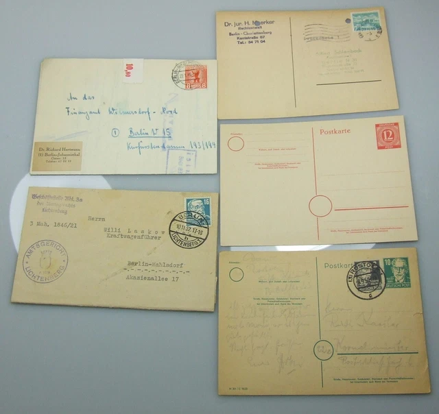 5 x Ganzsache Deutsche Post SBZ Briefumschlag Postkarte