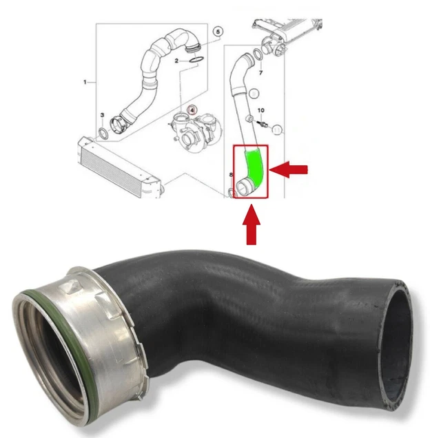 Ladeluftschlauch Für BMW G31 520d 525d Links OE 11618572859 Turboschlauch Für BMW 5er Touring G31 520d / 520dX / 525d Links - Original HENN-Anschluss Unterdruckschlauch Bmw
