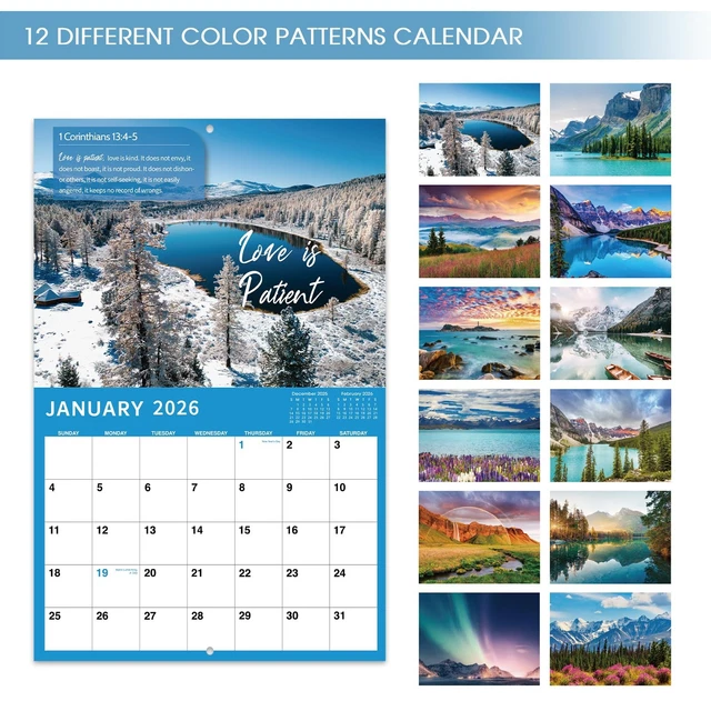 2026 WALL CALENDAR - 2026 Bible Verse Calendar, 12 11" x 8.5 ...