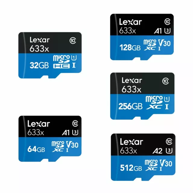 LEXAR 32GB 64GB 128GB 256GB 512GB 100MB/s 667x Class 10 SDHC SDXC Micro SD