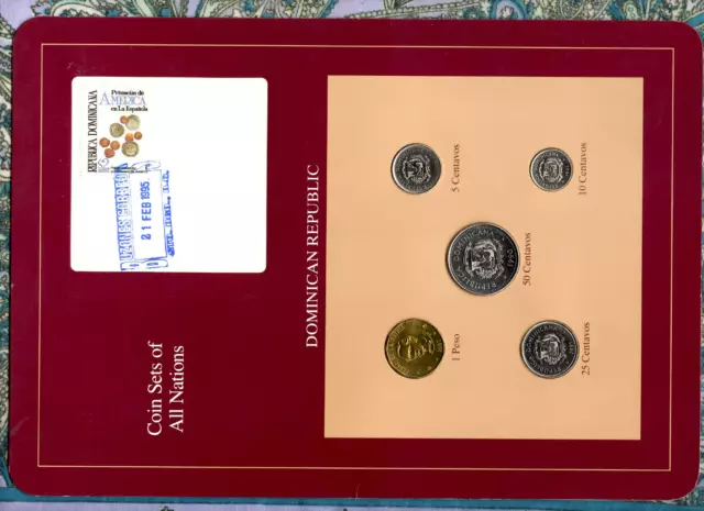 Coin Sets of All Nations Dominican 1989-1993 UNC 1 Peso 1993 21FEB1995